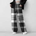 thumbnail image 1 of Cowsor Girls Casual Pants Plaid Stretch Comfy Lounge Pants Drawstring Waist with Pockets, 1 of 7