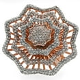 thumbnail image 3 of Rose Gold + Rhodium Brass Ring with Top Grade Crystal in Clear for Women Clear Stone Color Style 1W023 Size 6, 3 of 5