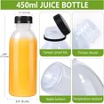 thumbnail image 2 of PP Plastic Juice Bottles with Lids Reusable Beverage Containers 15oz 12 Pack, 2 of 4