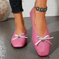 thumbnail image 6 of Office Work Shoes, Women's Bow Accent Square Toe Flats Comfortable Low Profile Dress Shoes with Flexible Walking Sole and Easy Style Office Work Shoes Ballet Commuter Shoes Flats, Hot Pink US-6/EU-36, 6 of 9