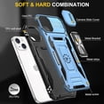 thumbnail image 3 of Compatible with iPhone 14 Plus Case with HD Screen Protector & Slide Camera Cover & Rotated Ring Kickstand, [Military-Grade] Phone Case for iPhone 14 Plus (Z_NavyBlue), 3 of 8
