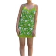 thumbnail image 4 of Blotona Women 's Lace Trim Spaghetti Strap Floral Print Camisole Mini Dresses Sexy V Neck Lingerie Patchwork Side Split Bodycon Dresses, 4 of 8