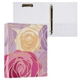 thumbnail image 3 of Flowers Roses and Floral 3 Ring Binders 1.5 inch Hardcover File Folders with Interior Pockets A4 Size Organizer for School Office Hospital, 3 of 8