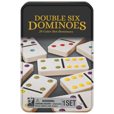 Double Six Dominoes in Tin, Tile Game for Kids and Adults Aged 8 and up