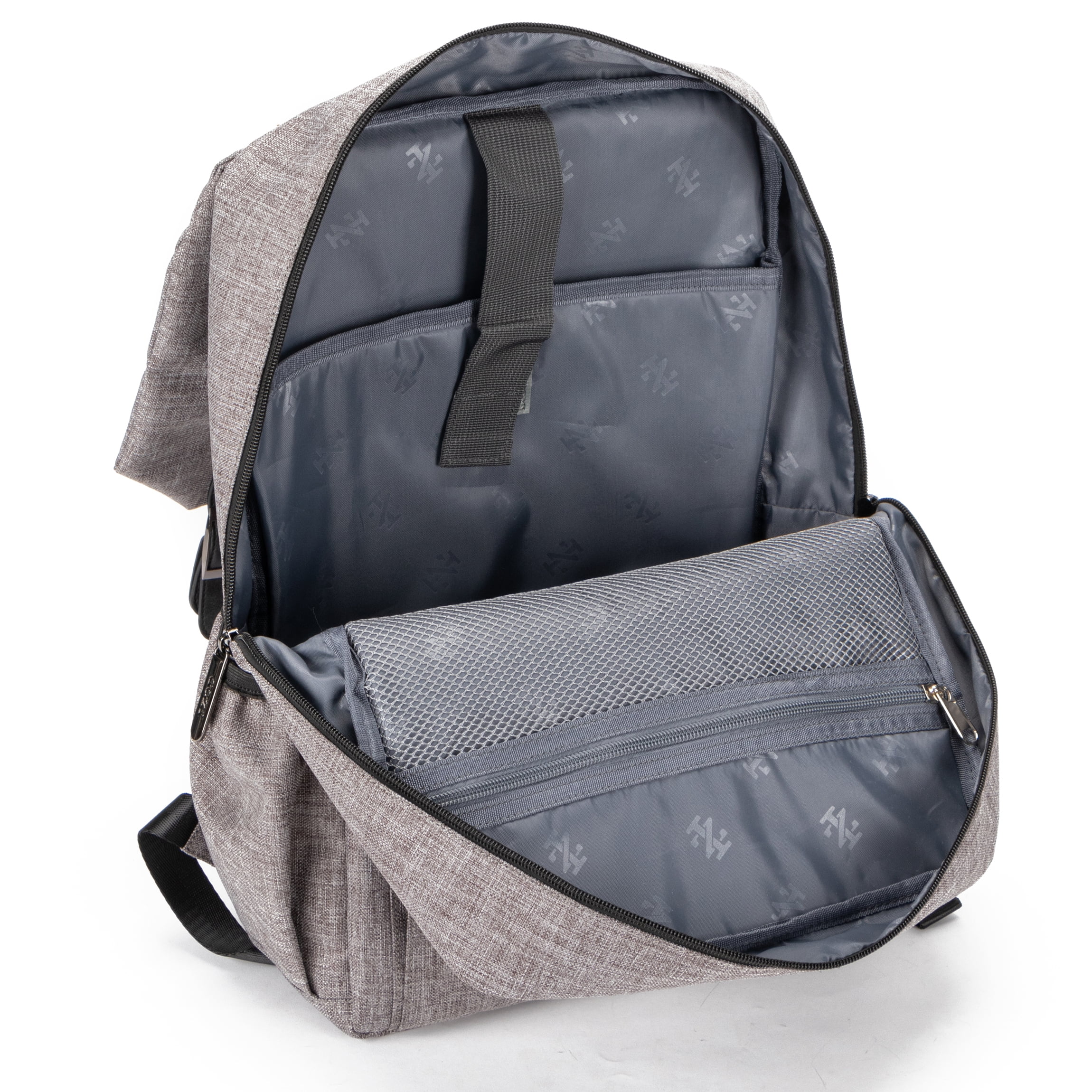 IZOD Youth Business Travel Slim Durable Laptop Backpack USB Charging Port, Computer Bag Fits 15.6 Inch Laptop Notebook / Grey