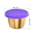 thumbnail image 2 of Uxcell 3pcs pequeños recipientes para condimentos con tapas, tazas de condimento de acero inoxidable, morado, 2 of 6