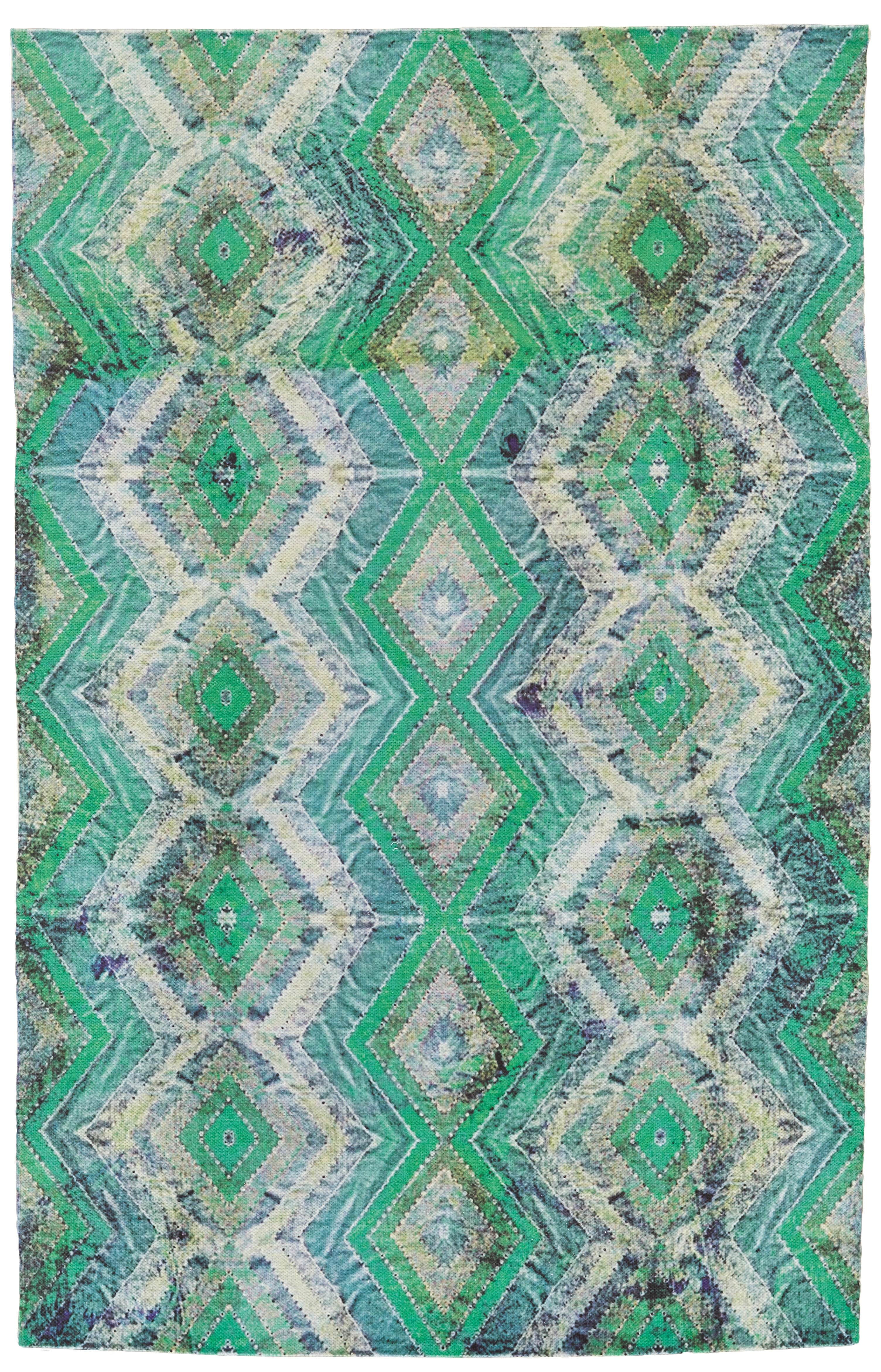 Ashlyn Bright Multi Outdoor Rug, Green/Blue/Yellow, 2ft x 3ft Accent
