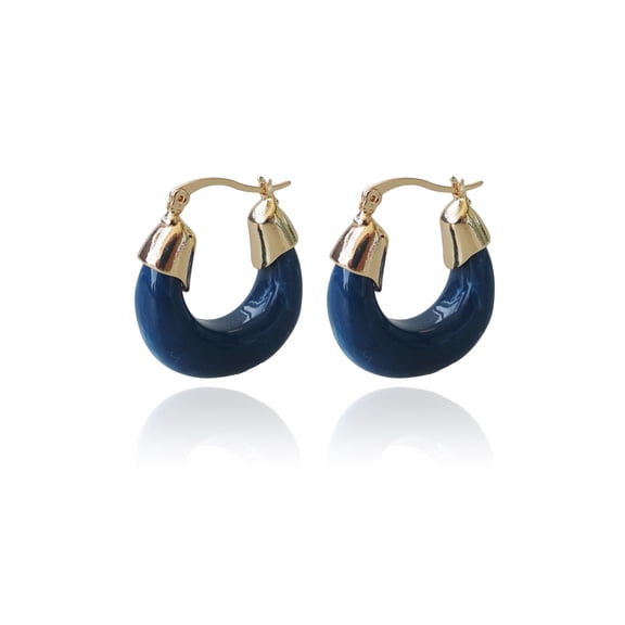 Time and Tru Women's Gold Plated Resin Hoop Earring