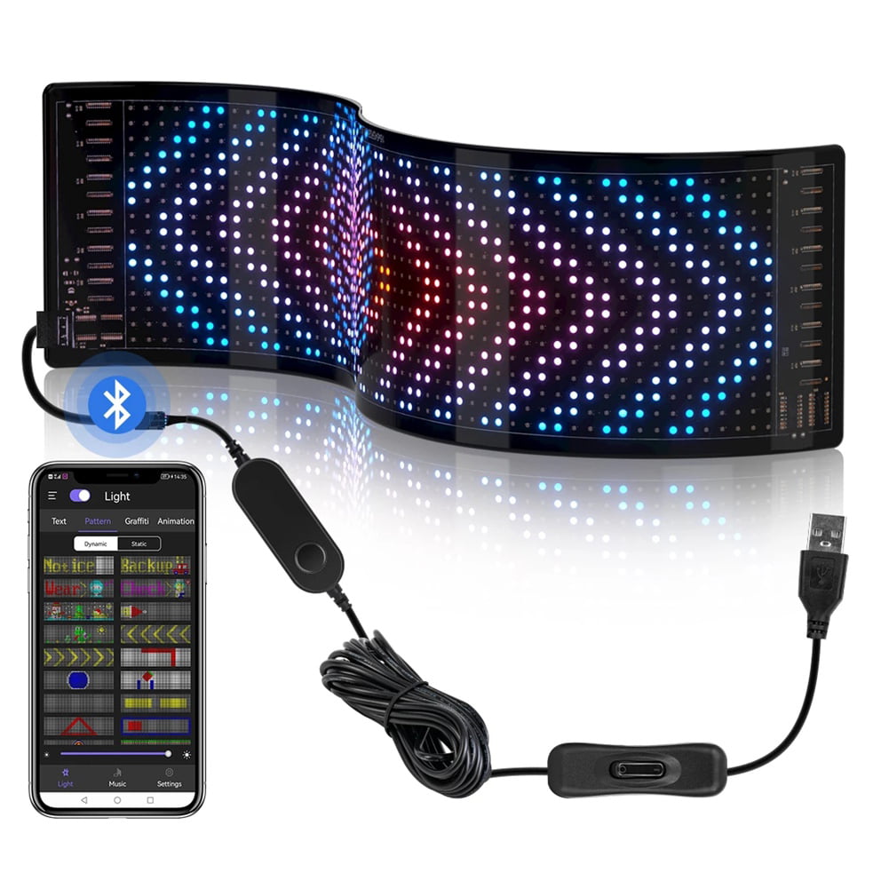 LED Pixel Panel Bluetooth APP USB 5V Flexible Addressable RGB Pattern  Graffiti Scrolling Animation Display S 