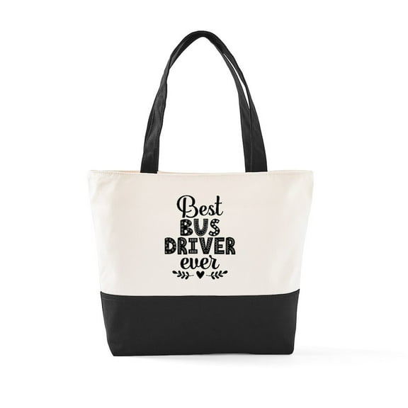 CafePress - Best Bus Driver Ever - Two Tone, 100% Cotton, Zipper Tote Bag