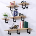 thumbnail image 6 of Floating Shelf Bracket,Industrial Pipe Shelf Brackets Iron L for 8 10 12 14 inches Board - 4 Pcs, 6 of 8
