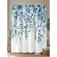 thumbnail image 4 of Fsddascl Eucalyptus Blue Shower Curtain Set - Standard 72" x 72" Washable Bathtub Curtain with 12 Hooks, Farmhouse Leaves Summer Spring Waterproof Fabric Stall Shower Curtains for Bathroom/Bathtub, 4 of 6