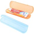 thumbnail image 1 of 2 uds estuche de cepillo de dientes ligero portátil para viaje a casa caja de almacenamiento de pasta de dientes de plástico inhalable organizador naranja y azul Xemadio YQ-3047, 1 of 4