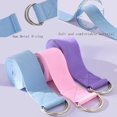 thumbnail image 3 of Paquete de 2 correas de yoga azules (6 pies), banda elástica con hebilla de anillo en D de metal ajustable, estiramiento para ejercicios y fitness para yoga, pilates, fisioterapia, 3 of 5
