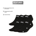 thumbnail image 7 of Adidas Trefoil No Show 6 Pairs Mens No Show & Liner Socks Size 6-12, Color: Black, 7 of 7