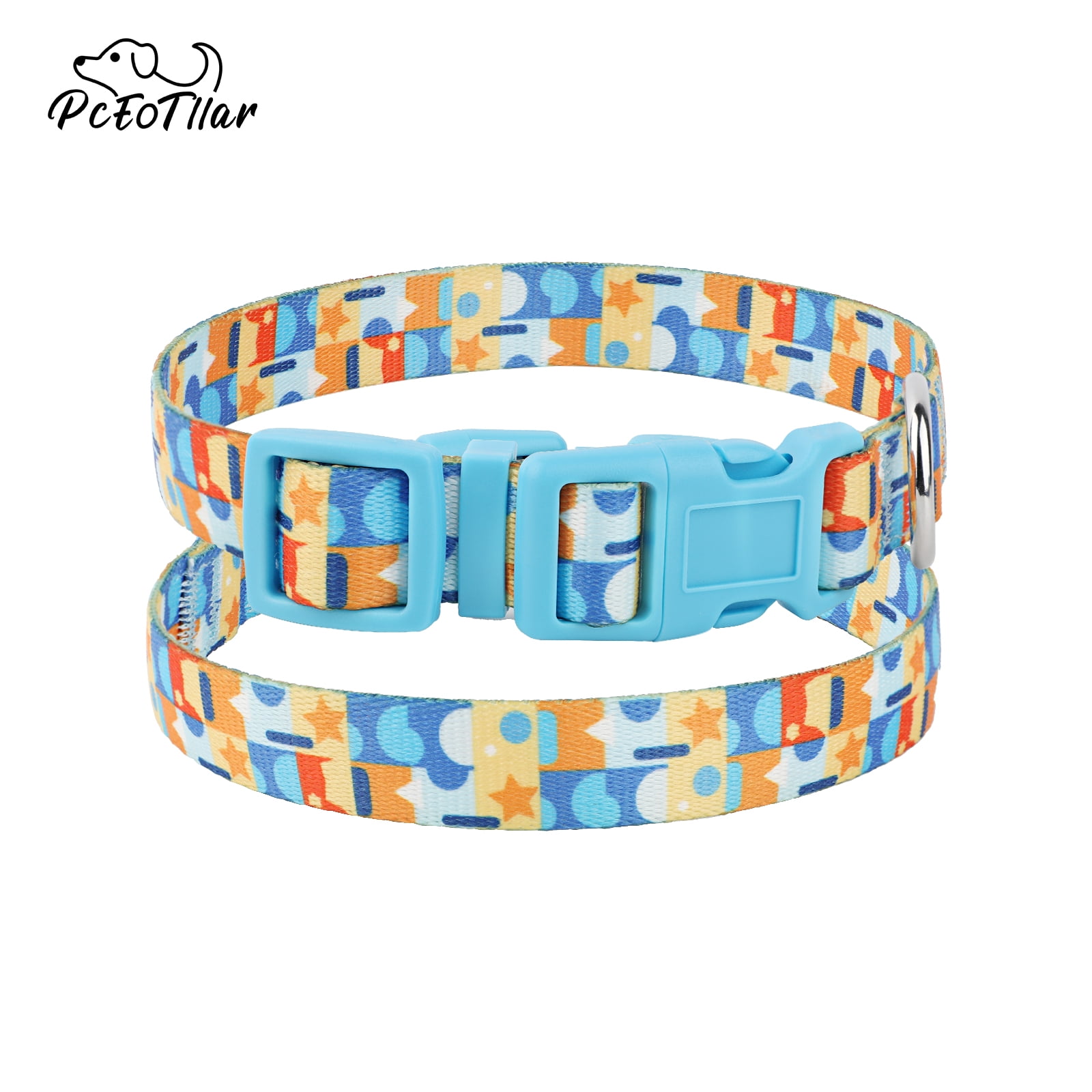 PcEoTllar Dog Collar with Geometric Patterns Colorful Stylish