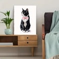 thumbnail image 5 of Cute Tuxedo Cat Pink Bowtie Canvas Print, Living Room Bedroom Cafe Bar Wall Decor, 5 of 8