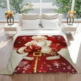 thumbnail image 4 of Vintage Red Santa Claus Christmas Throw Blankets, Merry Christmas Gifts Soft Fleece Blanket Decorative for Home Sofa Couch Chair Living Bedroom, 60x80 inches,, 4 of 8