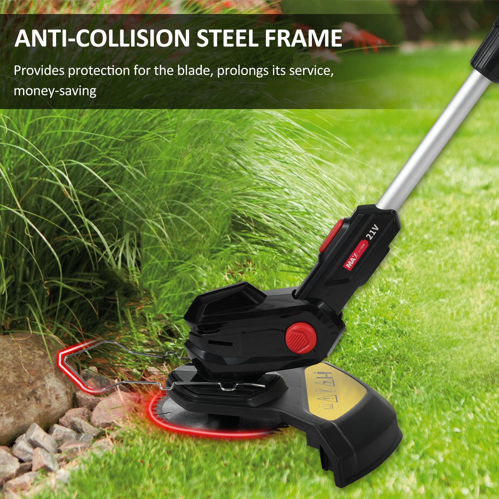 24V Cordless Electric Weed Eater & Lawn Edger - String Trimmer With Battery, 45 Min Runtime