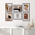 thumbnail image 2 of PixonSign Framed Canvas Print Wall Art Set - Colorful Abstract Geometric Art & Humanities Mid-Century Portraits - Set of 6 Modern Poster Cultural Art Wall Décor - 11"x14"x6 Black, 2 of 5