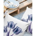 thumbnail image 2 of Pack of 2 Outdoor Pillow Covers, Abstract Blue Tulip Ray White Texture Waterproof Square Throw Pillowcase Cushion Decorative Pillow Covers for Couch Patio Tent, 16x16 in, 2 of 6