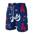 thumbnail image 6 of CIENVNSTG Men's Patriotic USA Flag Print Shorts Drawstring Elastic Waist Casual Shorts for Independence Day Party Sky Blue S, 6 of 6