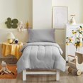 thumbnail image 1 of Juego de ropa de cama para niños pequeños UOZZI BEDDING 4 piezas gris suave, 1 of 9