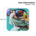 thumbnail image 2 of KLL Drink Coasters Set Square of 4,PU Leather Absorbent Coasters Set Decorative Coffee Cup Coasters Housewarming Gift for Home Decor-Stylish Sunglasses Iguana, 2 of 5