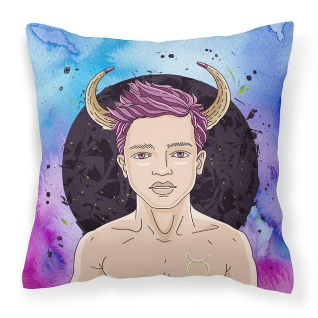 Carolines Treasures BB7318PW1414 Taurus Zodiac Sign Fabric Decorative Pillow
