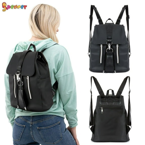 Spencer Womens Backpack Purse Waterproof Nylon Rucksack Anti-theft Daypack Shoulder Bag for Travel Hiking (11x12.6x4.3 inch)