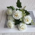 thumbnail image 5 of WWG High Grade Artificial Cotton Rose Hibiscus Flowers Plastic Realistic Simulation for Home Decoration Bouquet Centerpiece Fake Floral Arrangements 11.8 Inches, 5 of 6