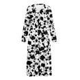 thumbnail image 6 of POLERO Long Sleeve Nightgowns for Women Black Cow Spot Print Soft Sleepshirt Button Down V Neck House Dress Loose Sleepwear for Pajama Party, 4XL, 6 of 7