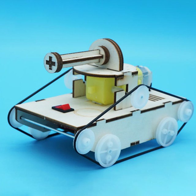 Kit de ensamblaje de modelo de tanque de madera, ayuda educativa científica para laboratorio escolar