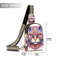 thumbnail image 2 of Cat Head Colorful Crossbody Bags Backpack Chest Bag Shoulder Bag Waist Bag for Outdoor Travel Hiking Fitness Cycling, 2 of 7