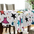 thumbnail image 5 of Yayeee Tablecloths 54" x 54" Rectangle Wrinkle Resistant Party Table Cover, Green Stars, 5 of 8