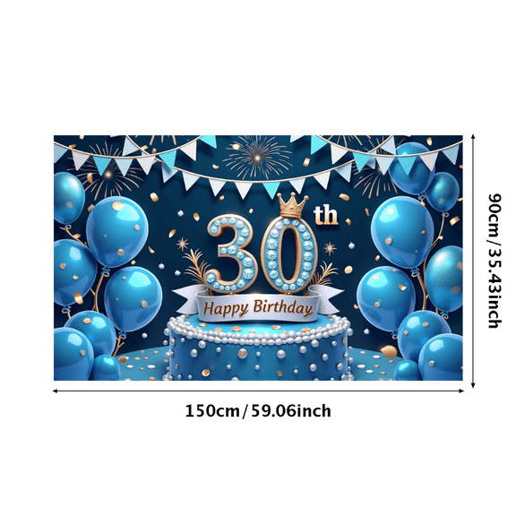 Yatrandify Blue Balloons Birthday Banner Decorative Design Birthday Event for Adult Celebration Indoor Decoration