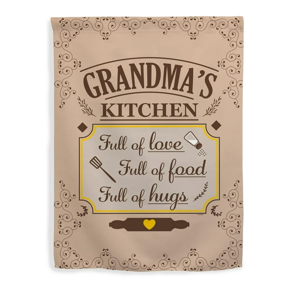 ThisWear Gifts for Grandma Grandma's Kitchen Full of Love Full of Food Full of Hugs Vertical House Flag Grandma