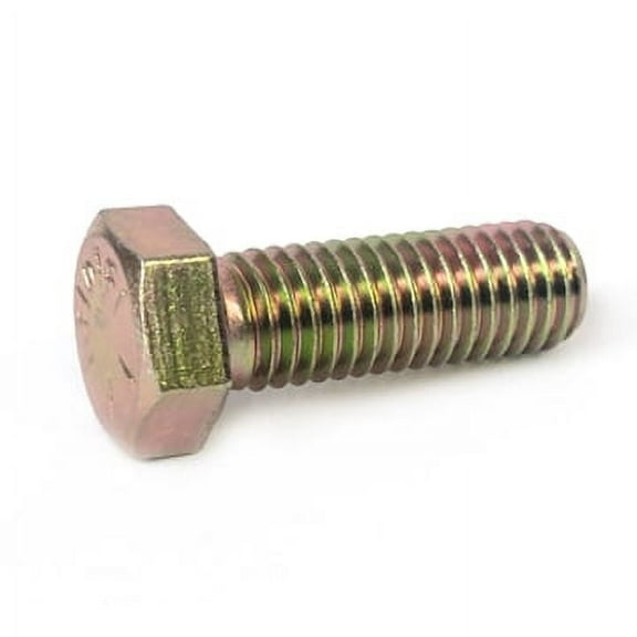 Titan Industrial Supply 1/4"-20 x 1-1/2" Hex Head Cap Screw, Grade 8, Yellow, Pack of 25