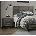 thumbnail image 2 of Contemporary Gray Finish 3pc Bedroom Set Queen Size Bed Nightstands Clean Lines Design Bedroom Furniture, 2 of 5