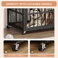 thumbnail image 6 of Furniture style dog crate wrought iron frame door with side openings, Grey, 43.3''W x 29.9''D x 33.5''H, 6 of 7