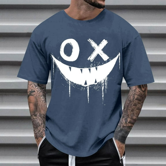 Men's Graphic Tees Printed Casual Summer Tee Tops Short Sleeve T-Shirts Fashion Tees