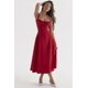 thumbnail image 5 of Print Bustier Sundress Women's Floral Print Sleeveless Ruched Bust Split Thigh Boho Midi Dress!ZZ28, 5 of 5