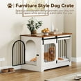 thumbnail image 3 of AKDSteel 39" Dog Crate Furniture With 3 Doors, Rustic White & Brown Side Table Kennel, Soft Bed Mat Included, 70 Lb Capacity For Medium Dogs, 3 of 8