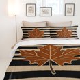 thumbnail image 4 of Thanksgiving 4 Piece Bedding Set, Fall Vintage Country Orange Maple Leaf Black Stripe California King Duvet Cover Set with Zipper Closure & Corner Ties Soft Breathable Comforter Cover for Bedroom, 4 of 9