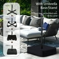 thumbnail image 4 of Alpha Joy 15ft Extra Large Outdoor Patio Double-Sided Umbrella with LED Solar Lights & Umbrella Base, Beige, 4 of 10