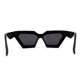 thumbnail image 4 of Womens Thick Angular Bevel Rim Geometric Cat Eye Sunglasses All Black, 4 of 4
