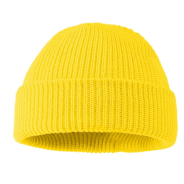 Qarigey Sombreros de mujer, sombreros de Color sólido, accesorio de ropa, gorros de invierno flexibles y cómodos, gorro de punto Unisex grueso para Sombreros Amarillo brillante