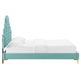 thumbnail image 6 of Modway Gwyneth Tufted Performance Velvet Twin Platform Bed in Mint, 6 of 10