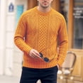 thumbnail image 5 of Miqool Men's Pullover Sweater Cable Knit Chunky Sweater Classic Casual Crewneck Sweaters with Ribbing Edge, 5 of 9