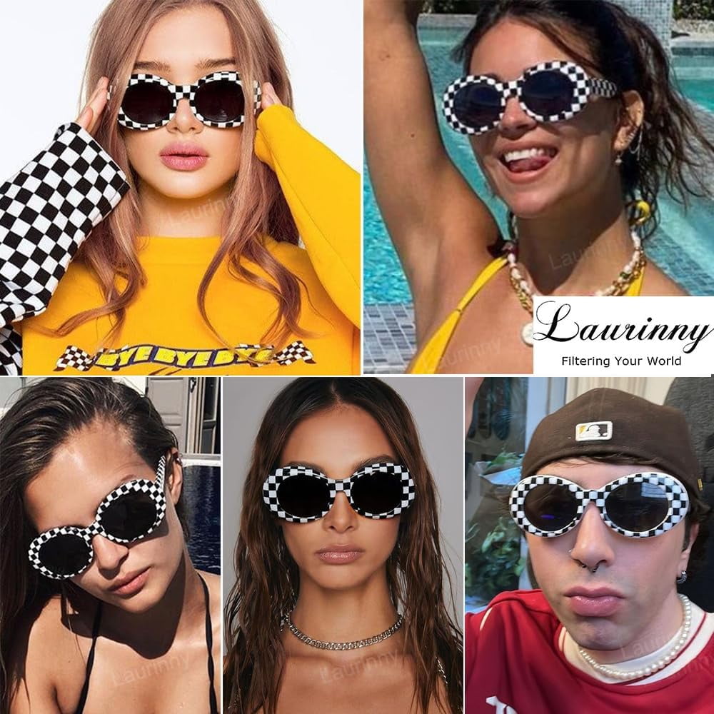 shiyou-Clout Goggles Oval Bold Retro Mod Kurt Cobain Sunglasses